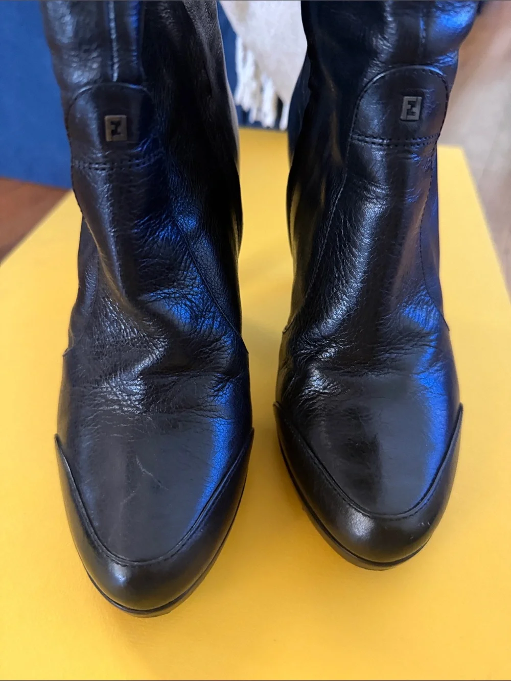 Fendi Black Leather Over-the-Knee Boots